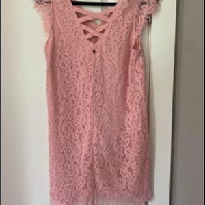 Pink lace dress size small